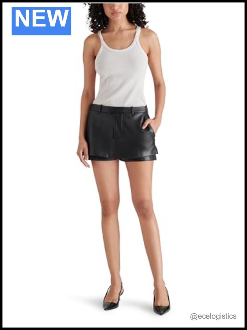 Faux Leather Mini Skort with Zipper Closure for Dance